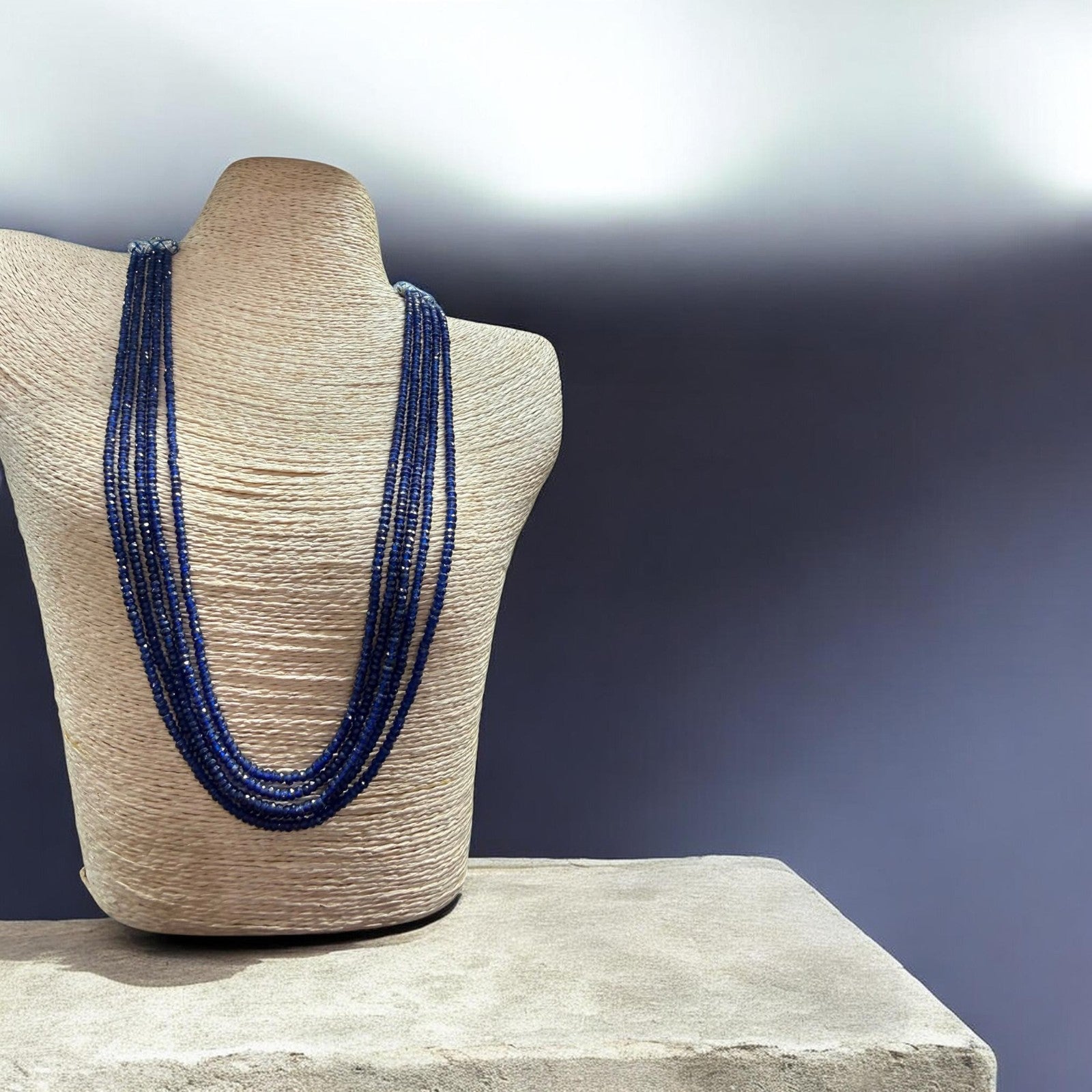 Zircon Stones Necklace – 5 Strings Mala