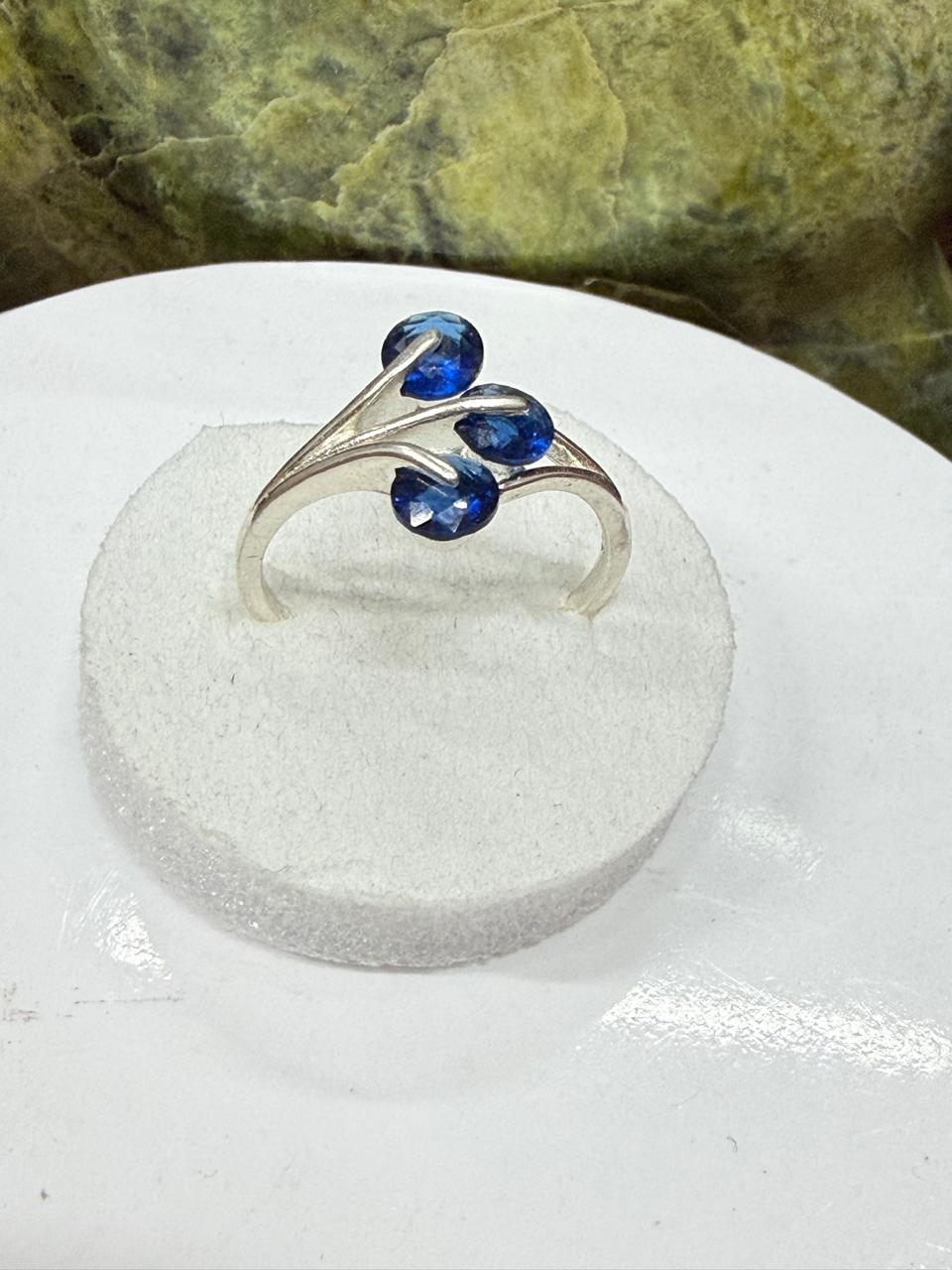 Blue Zircon Stone Ring Sliver 925