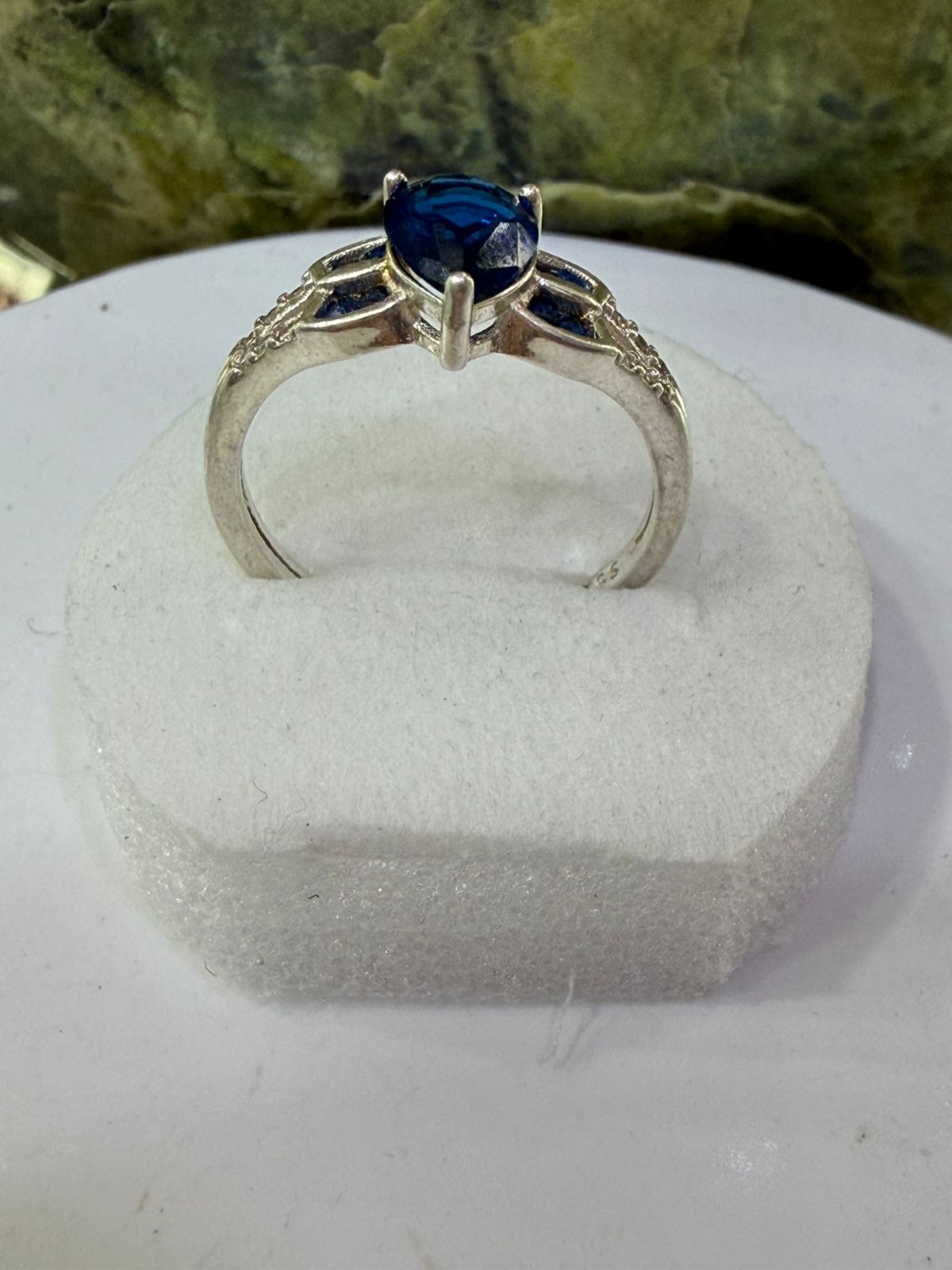 Bule Zircon Stone Ring Sliver 925
