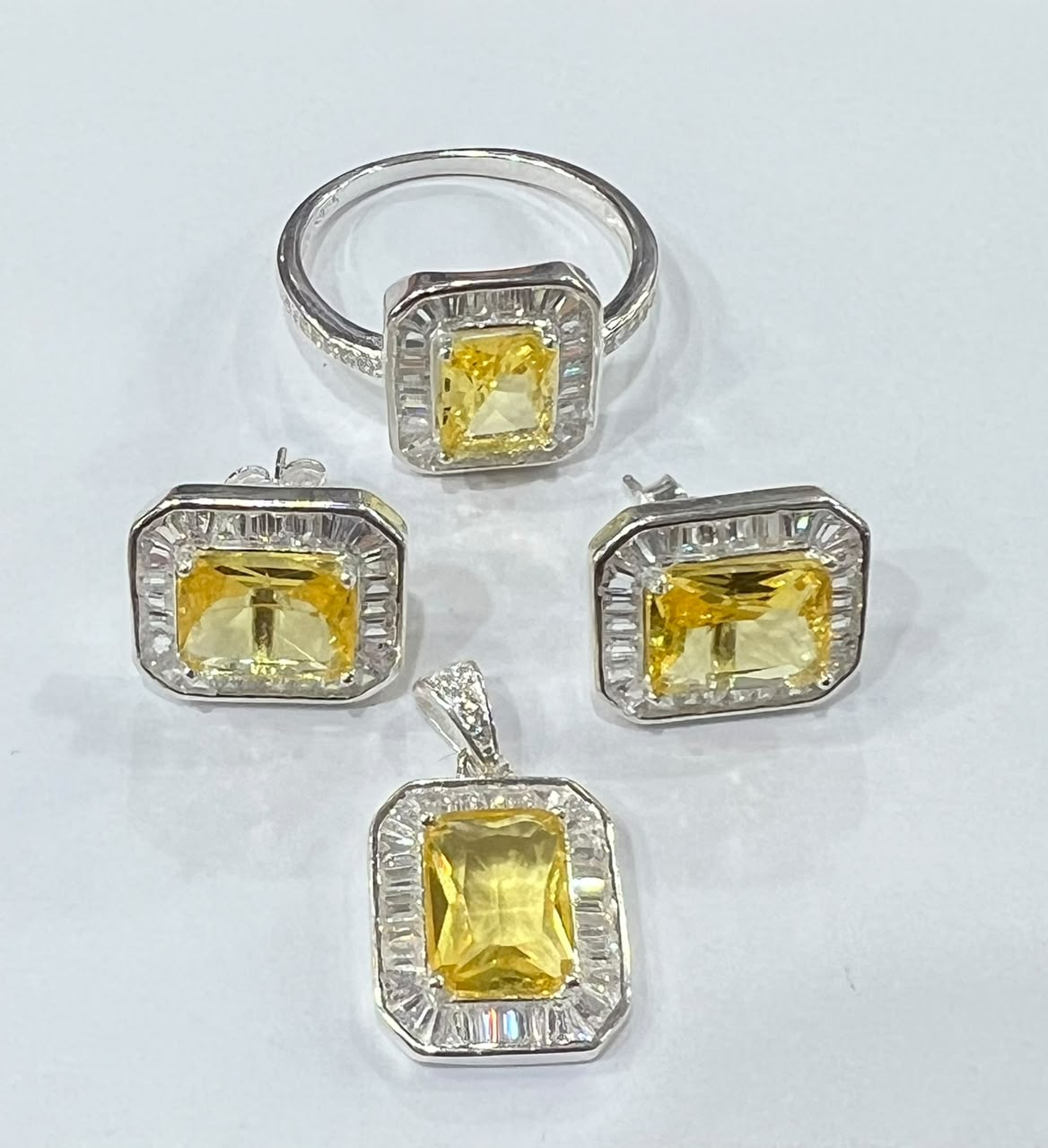 Zircon Stone Sterling Silver 925 Jewelry Set