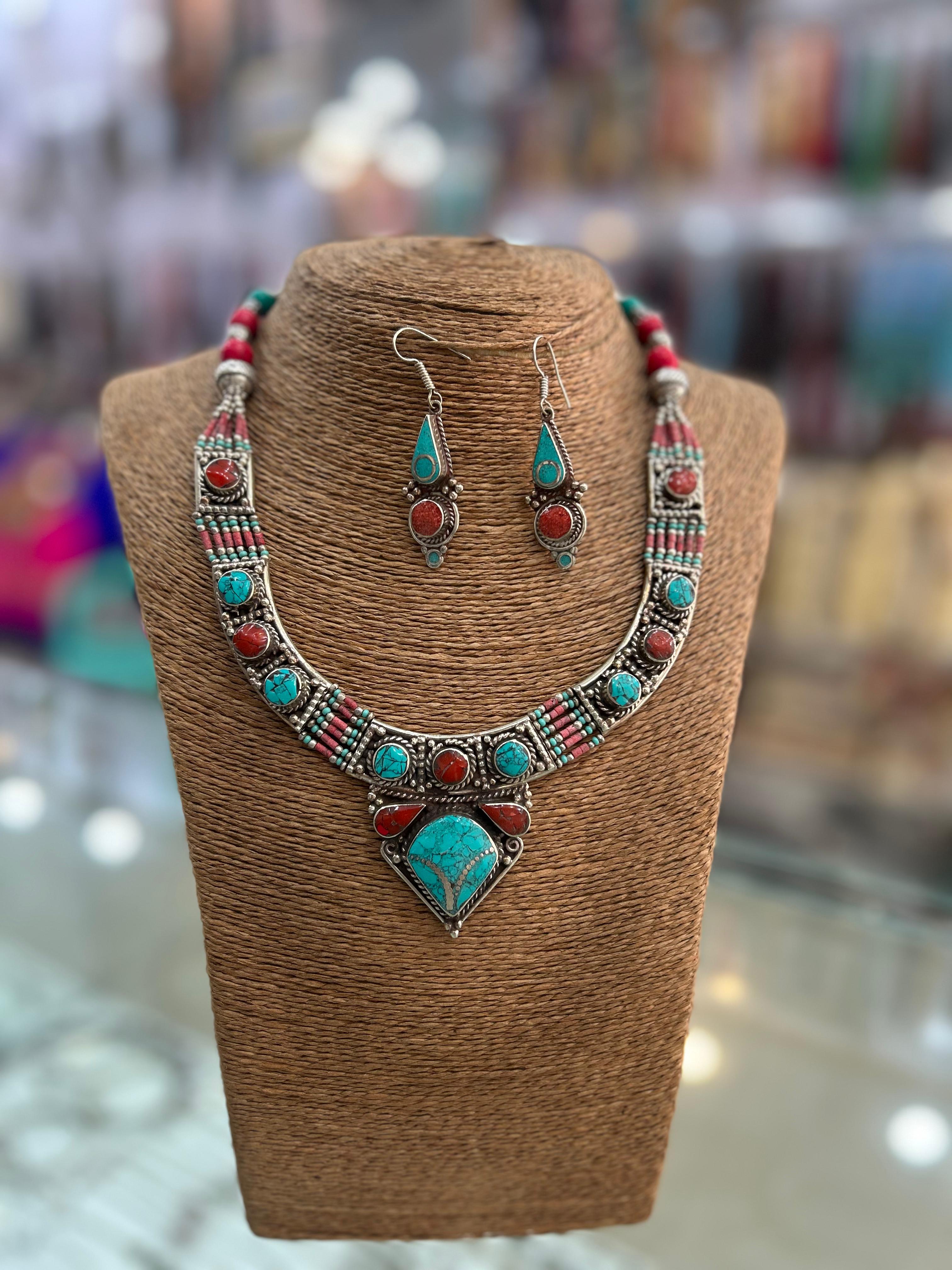 Nepali Jewelry Necklace and Earings
