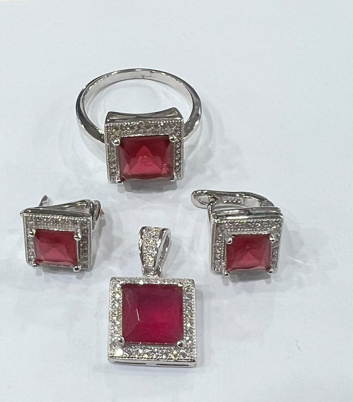 Zircon Stone Sterling Silver 925 Jewelry Set