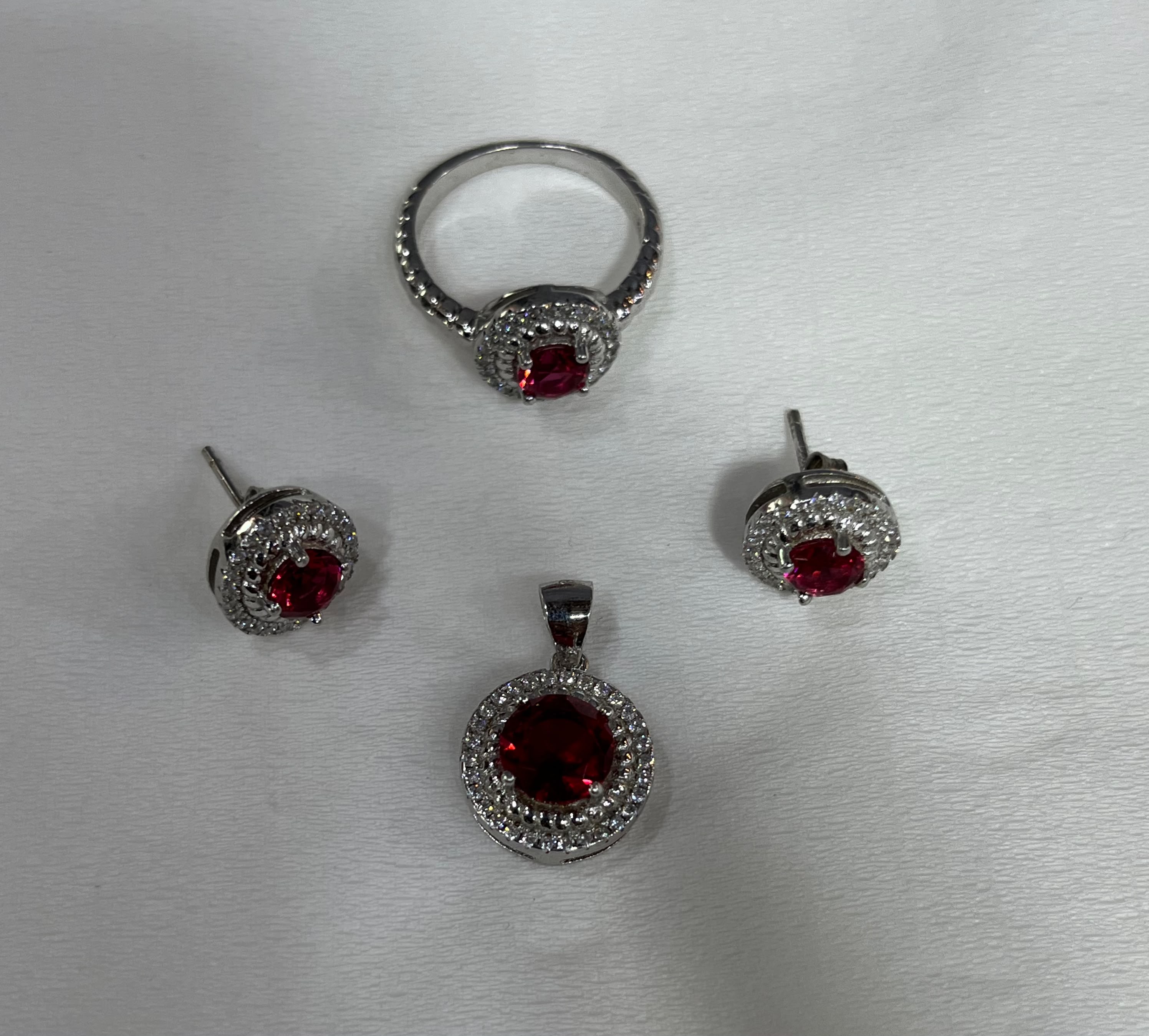Zircon Stone Sterling Silver 925 Jewelry Set