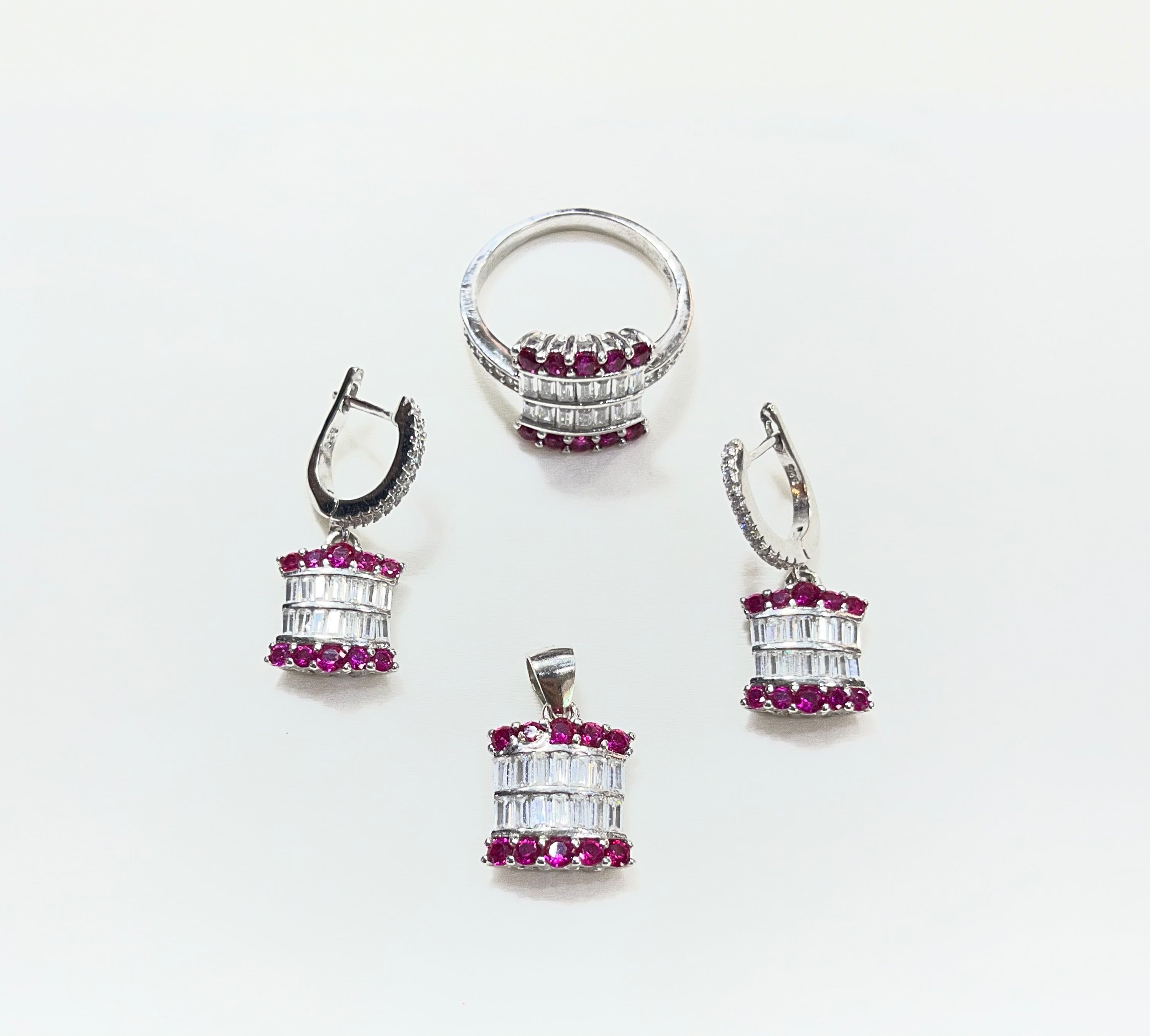 Zircon Stone Sterling Silver 925 Jewelry Set