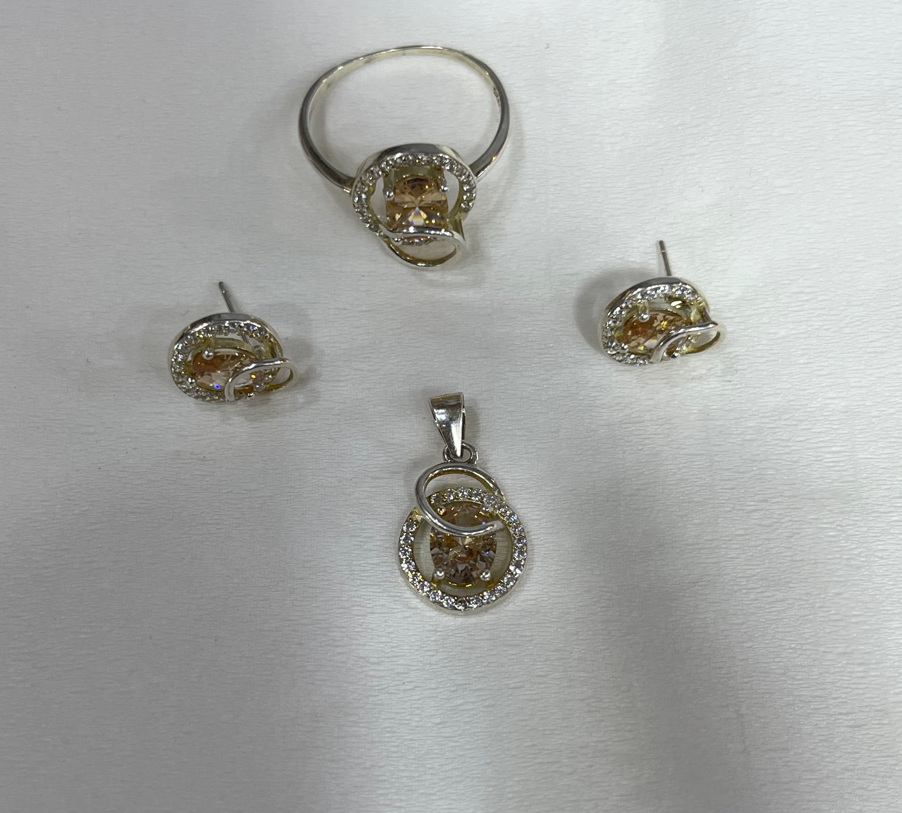Zircon Stone Sterling Silver 925 Jewelry Set