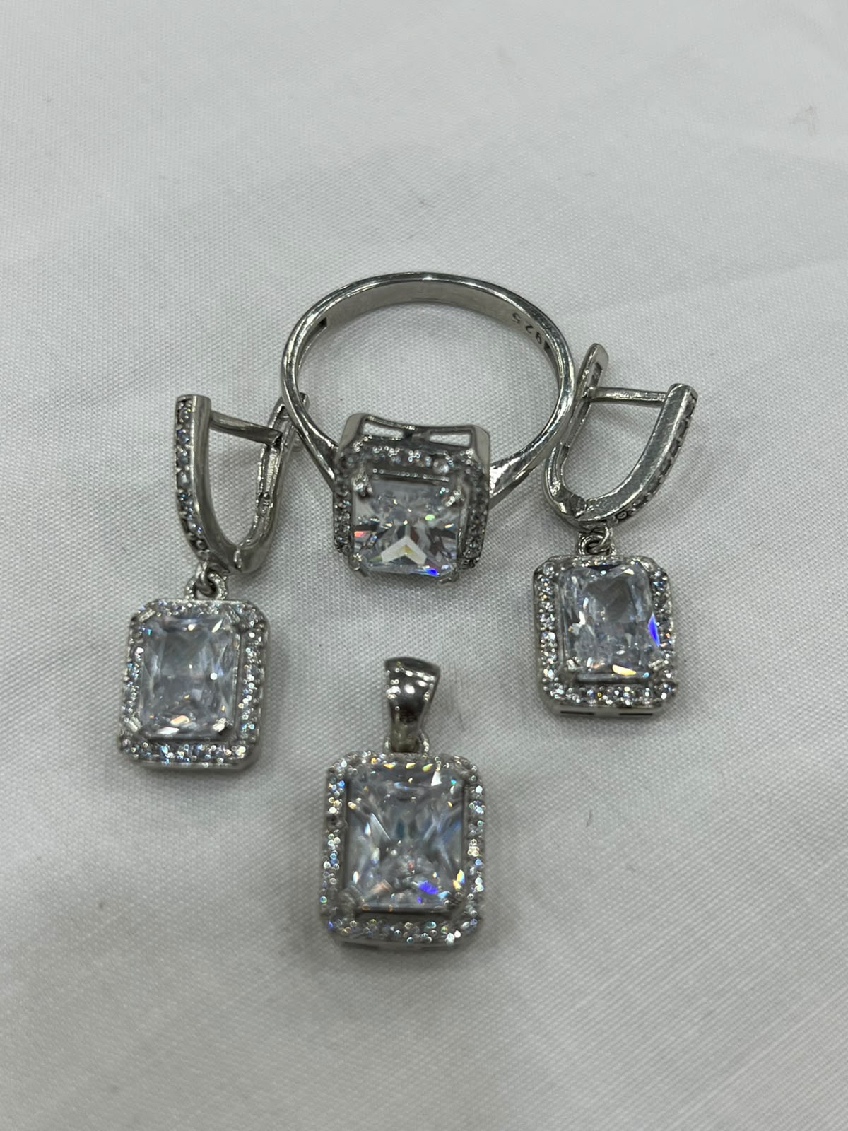 Zircon Stone Sterling Silver 925 Jewelry Set