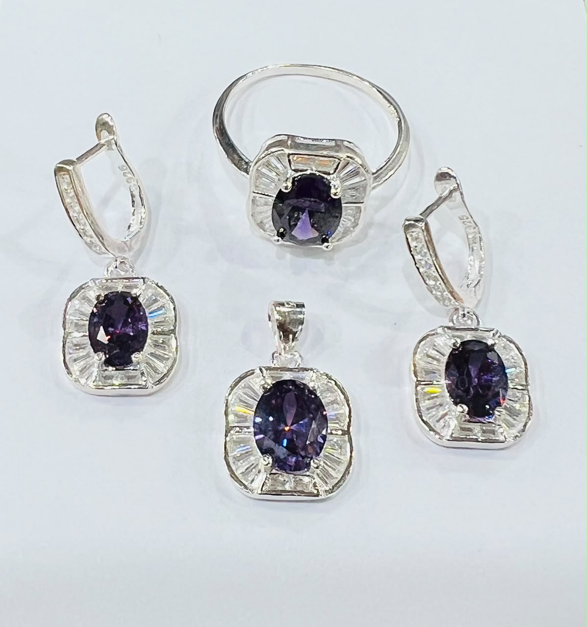 Zircon Stone Sterling Silver 925 Jewelry Set