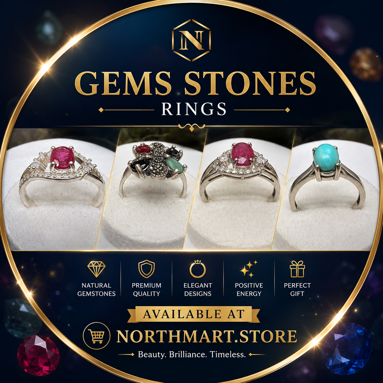 Gems Stones Rings