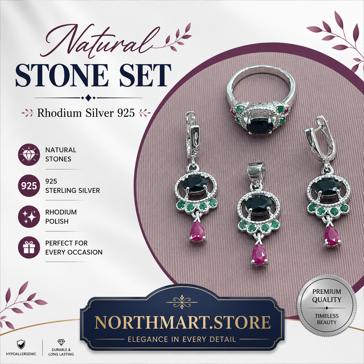 Natural Gems Stone Jewelry