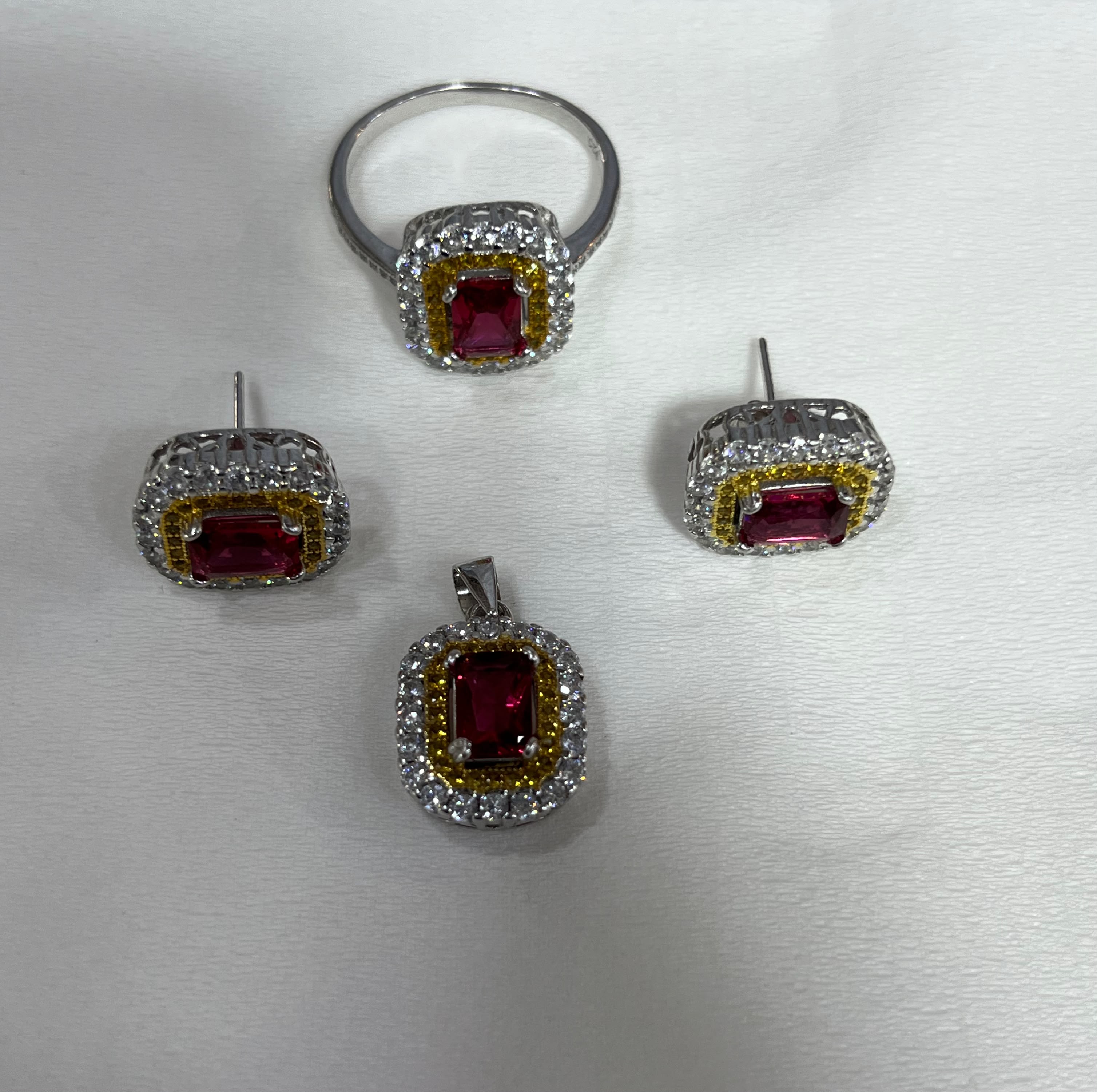Zircon Stone Sterling Silver 925 Jewelry Set