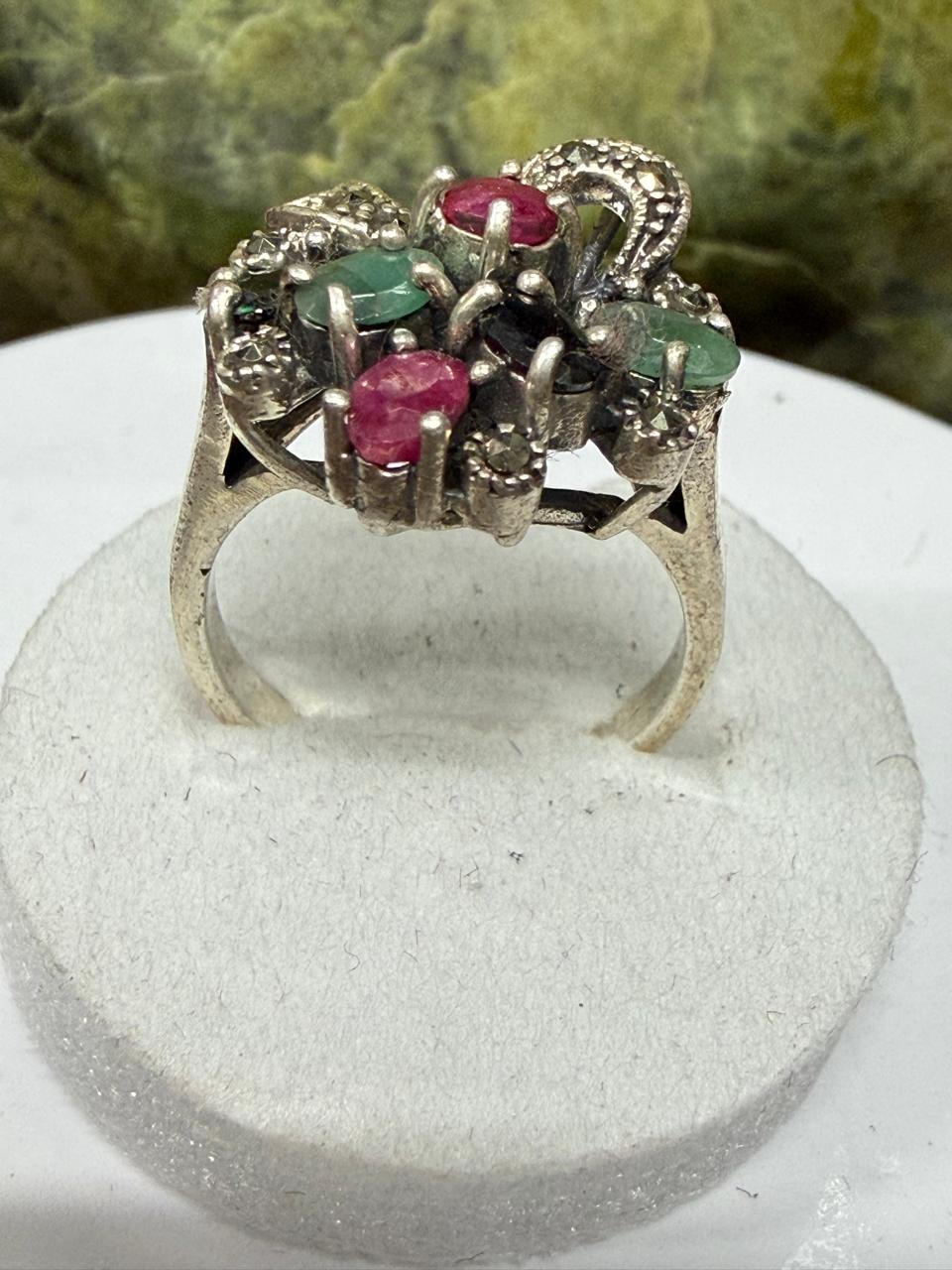 Luxury Multi-Stone Ruby, Emerald & Sapphire Ring – 925 Sterling Silver with Rhodium Polish**



Celebrate elegance and vibrant beauty with this exquisite Multi-Stone Ruby, Emerald & Sapphire Ring, meticulously crafted in genuine 925 Sterling Silver