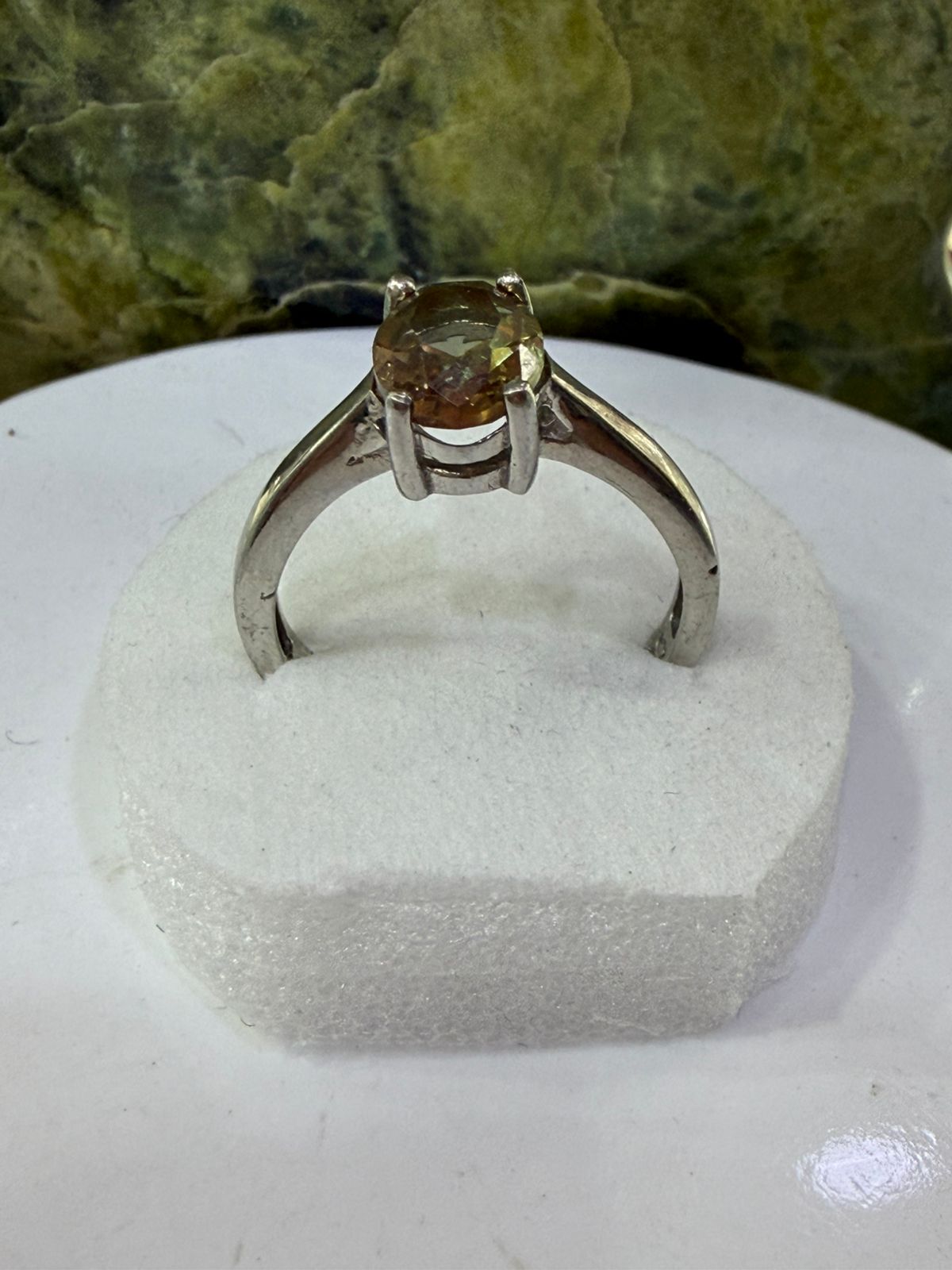 Brown Zircon Stone Ring Sliver 925