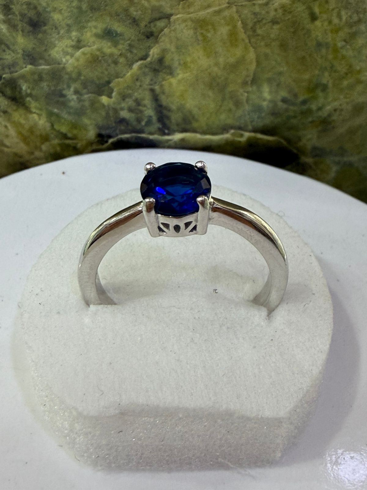 Bule Zircon Stone Ring Sliver 925