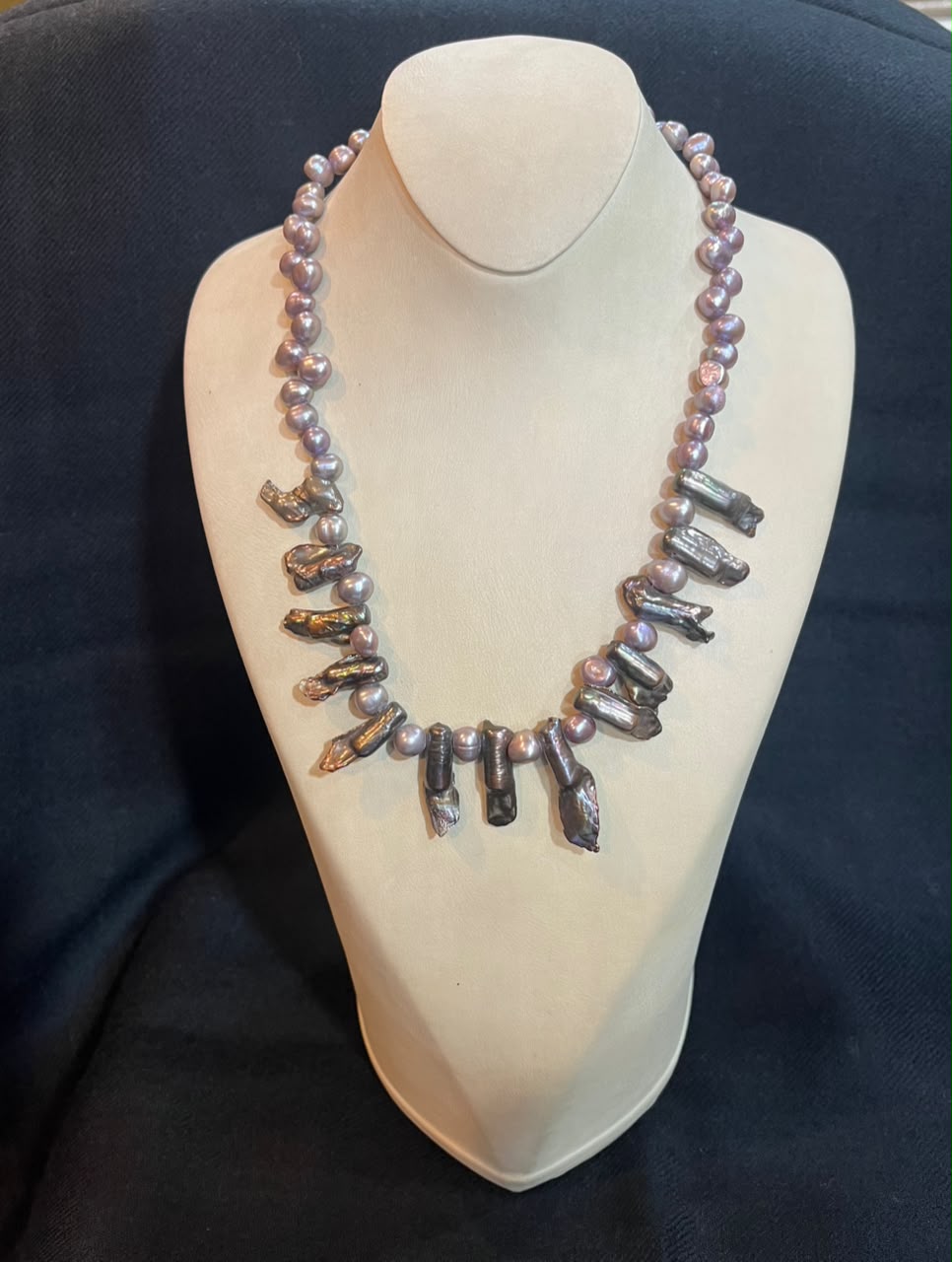Gray Color Ruf Fresh Water Pearls Necklace