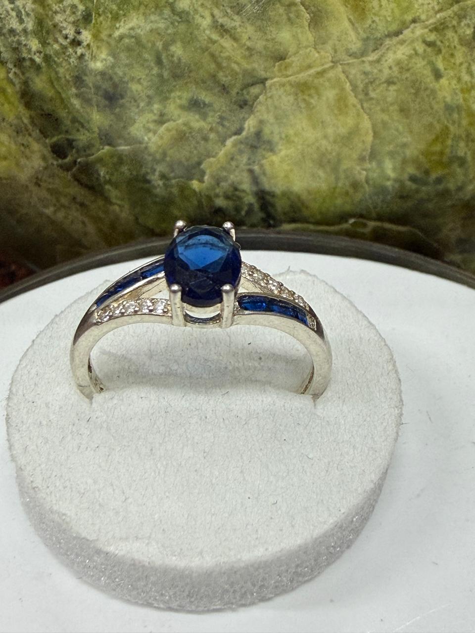 Bule Zircon Stone Ring Sliver 925