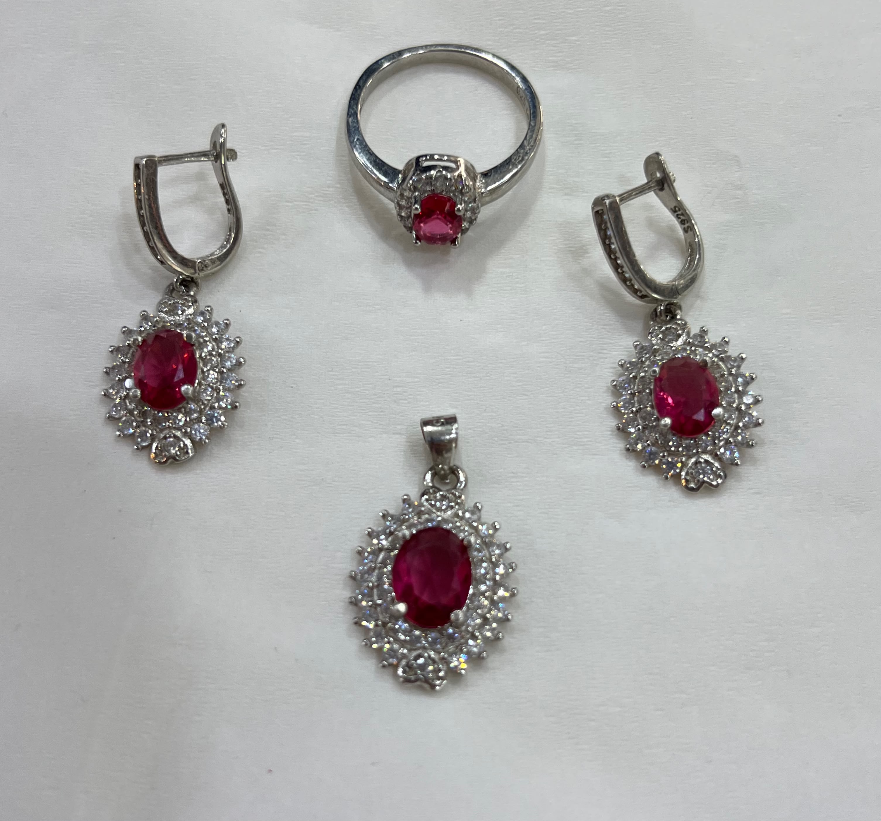 Zircon Stone Sterling Silver 925 Jewelry Set
