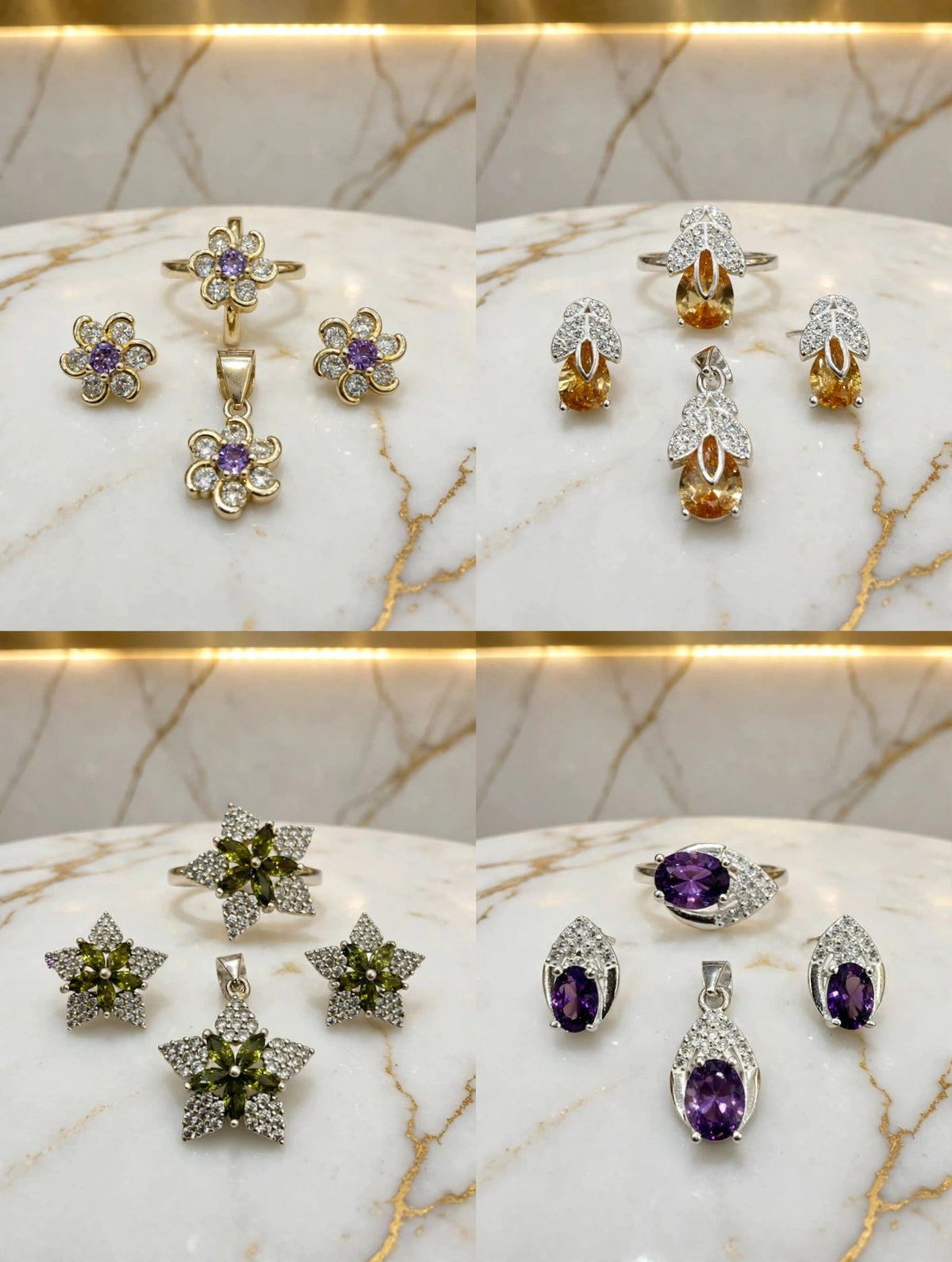 Zircon Stone Set – 925 Sterling Silver