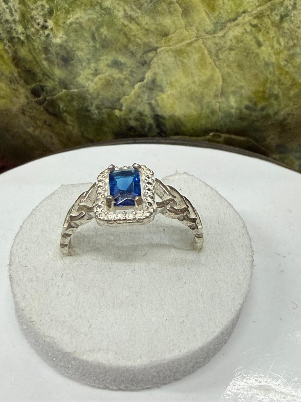 Bule Zircon Stone Ring Sliver 925
