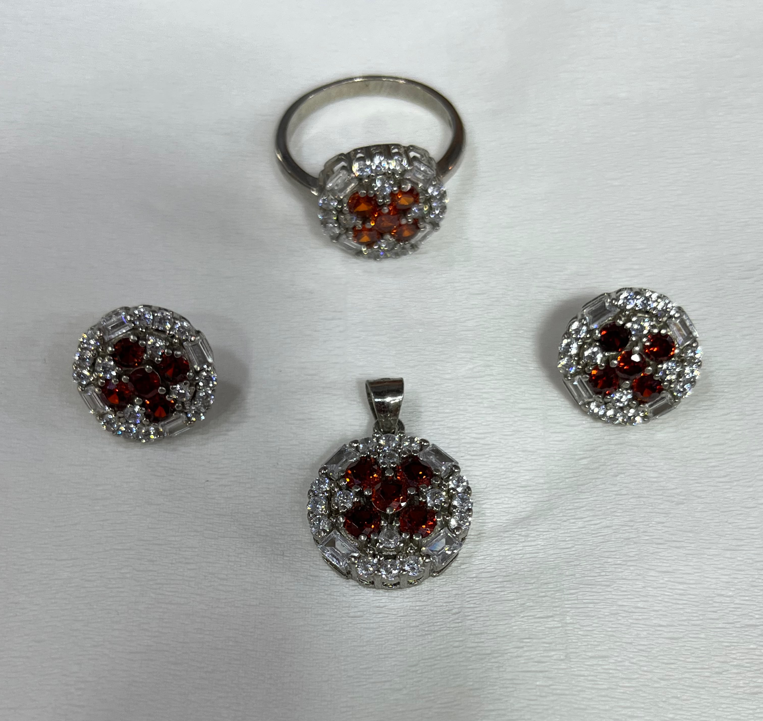 Zircon Stone Sterling Silver 925 Jewelry Set