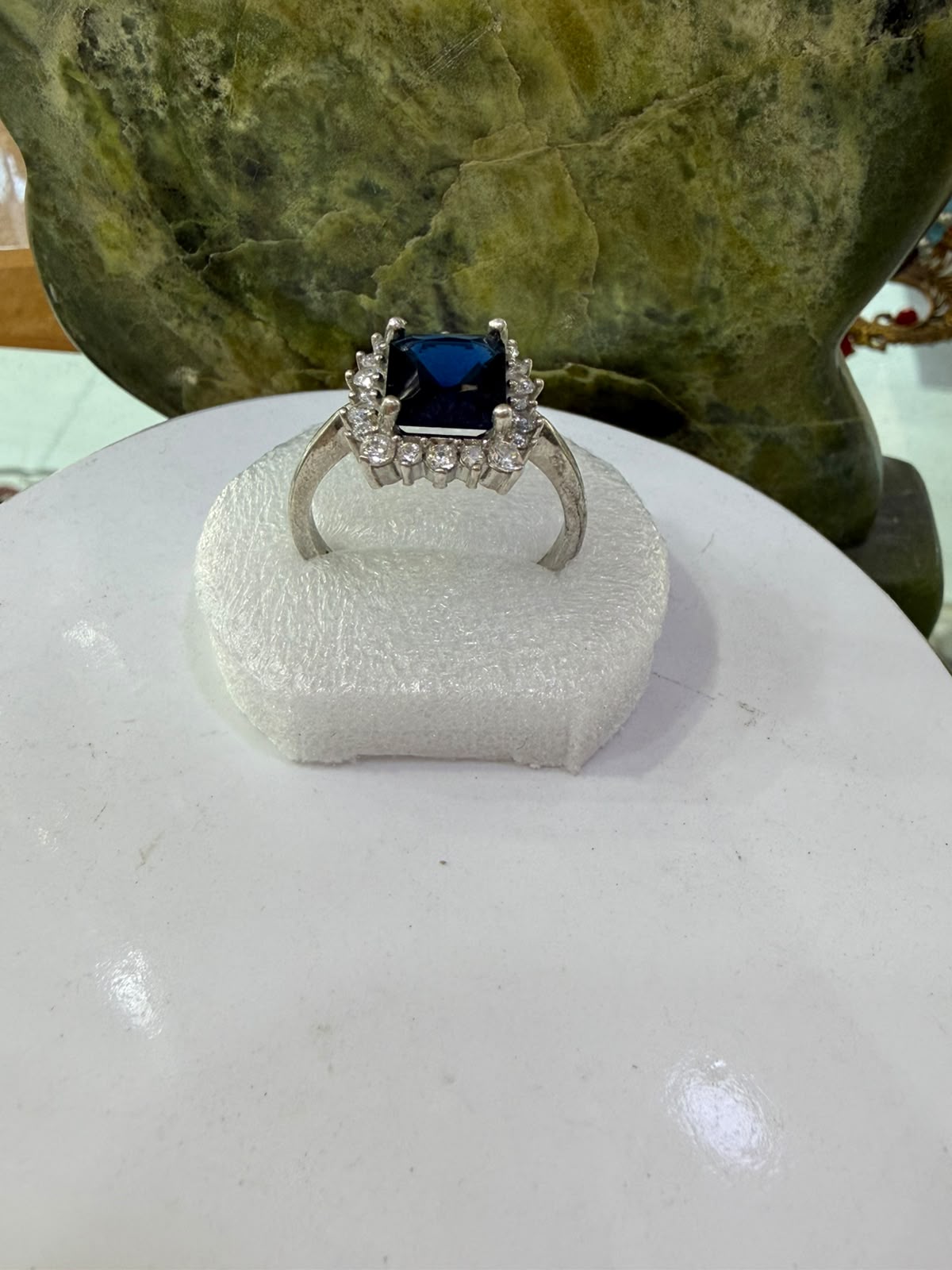 Bule Zircon Stone Ring Sliver 925