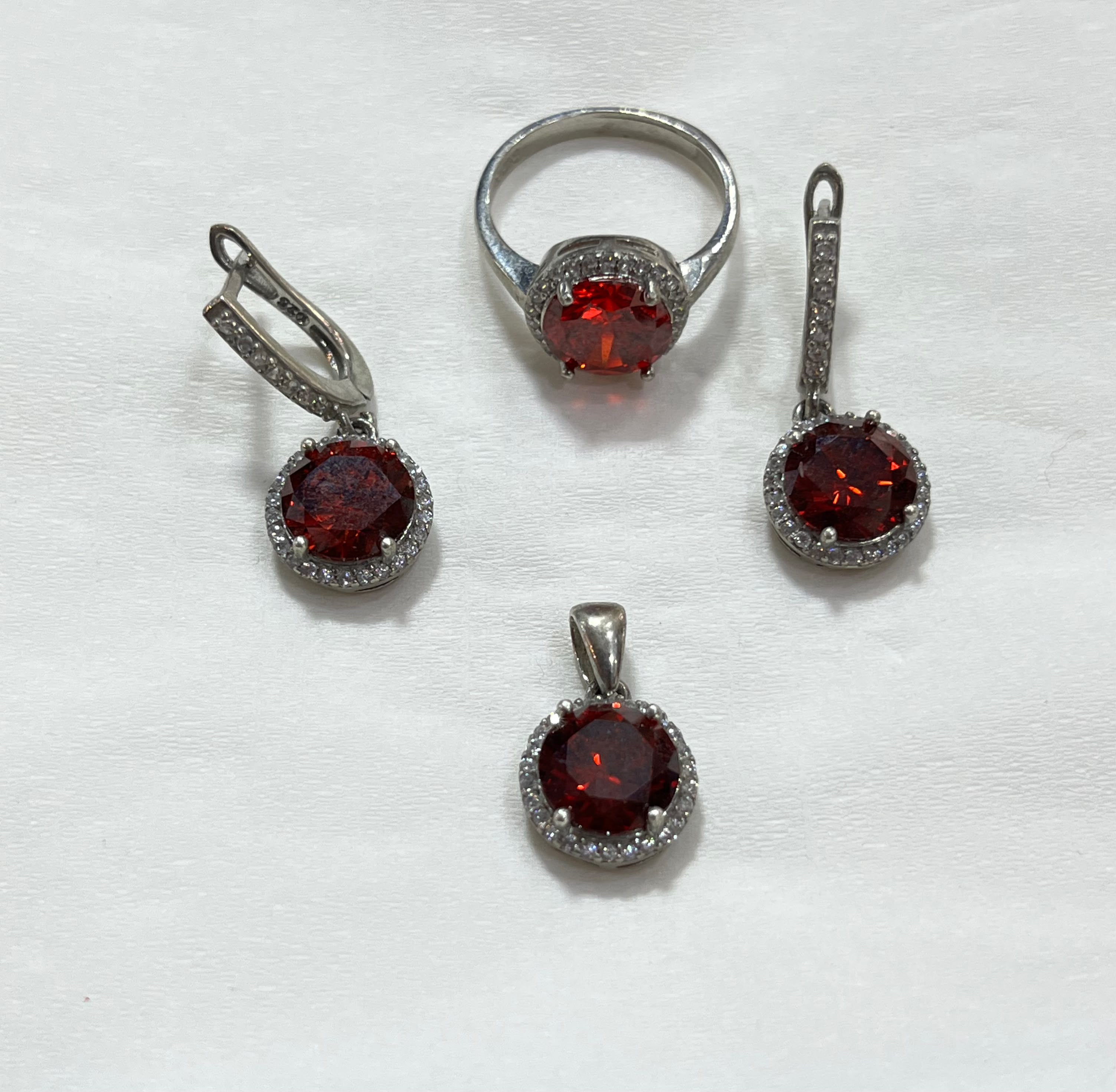 Zircon Stone Sterling Silver 925 Jewelry Set