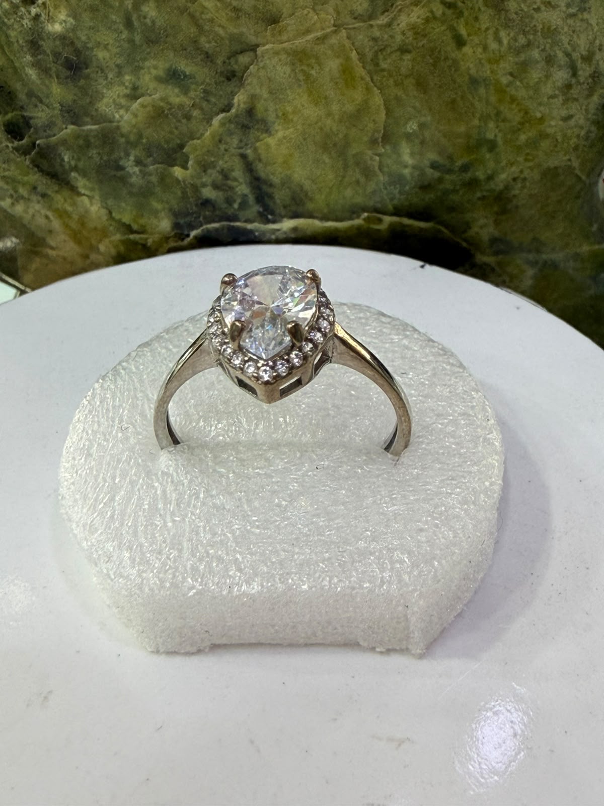 White Zircon Stones Ring Sliver 925