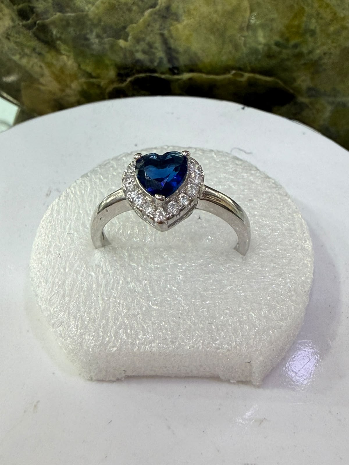 Bule Zircon Stone Ring Sliver 925