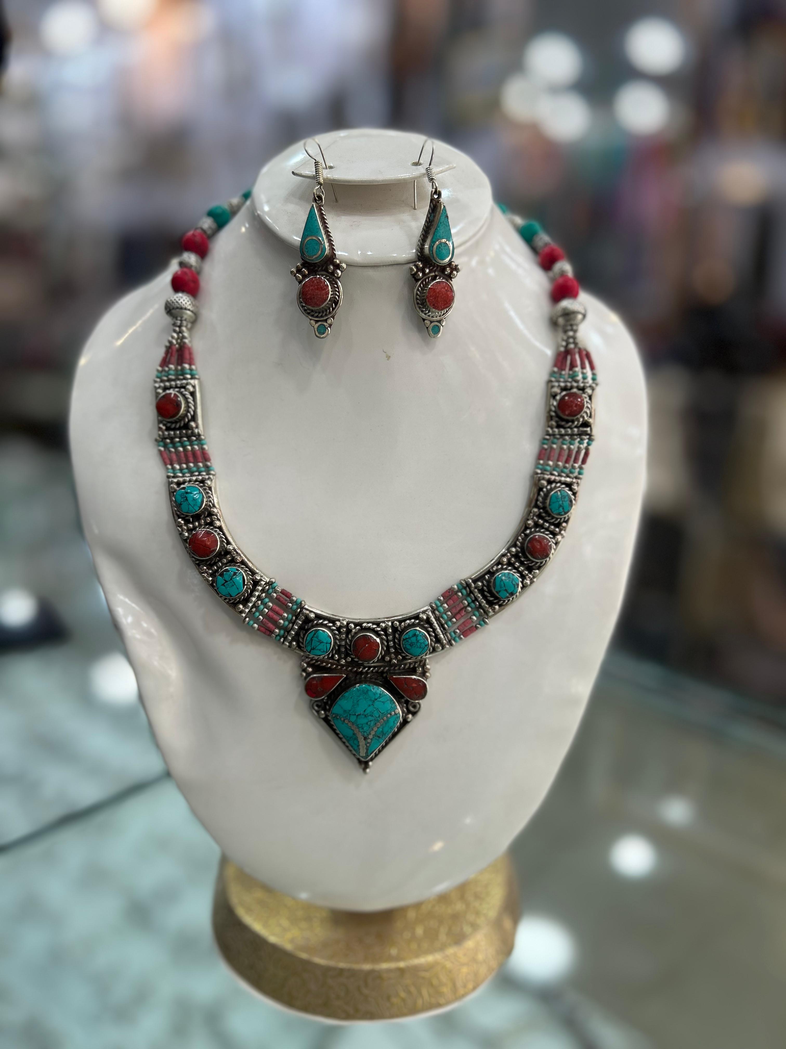 Nepali Jewelry Necklace and Earings