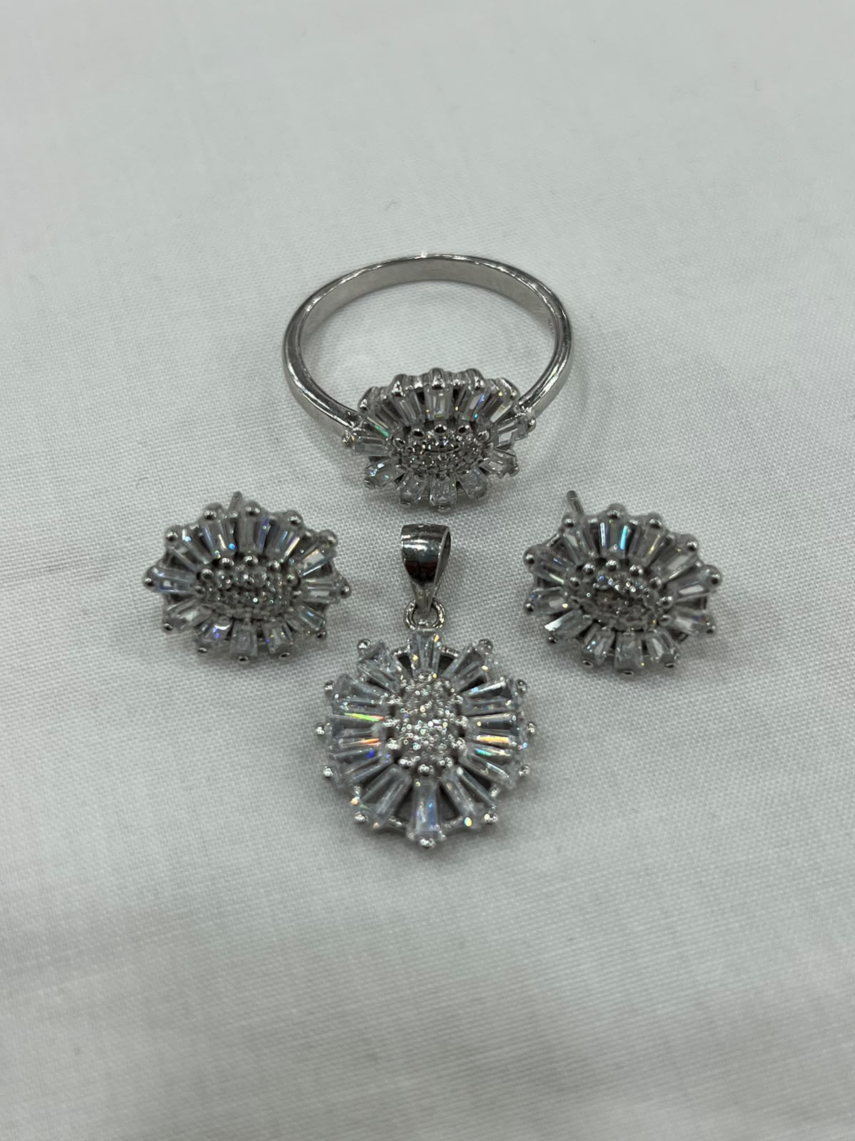 Zircon Stone Sterling Silver 925 Jewelry Set