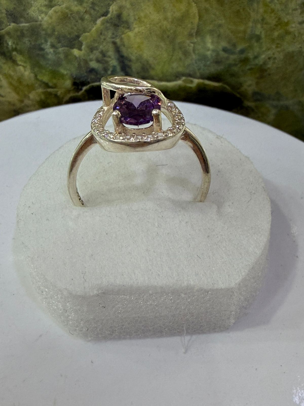 Purple Zircon Stone Ring Sliver 925