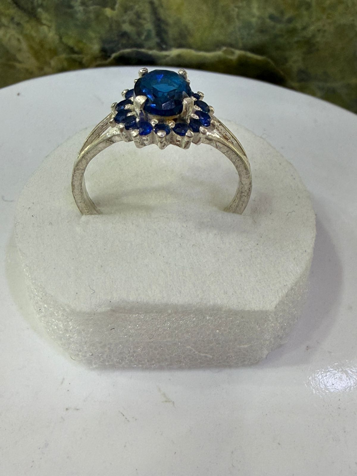 Bule Zircon Stone Ring Sliver 925