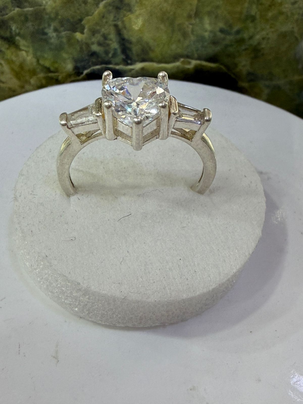 White Zircon Stone Ring