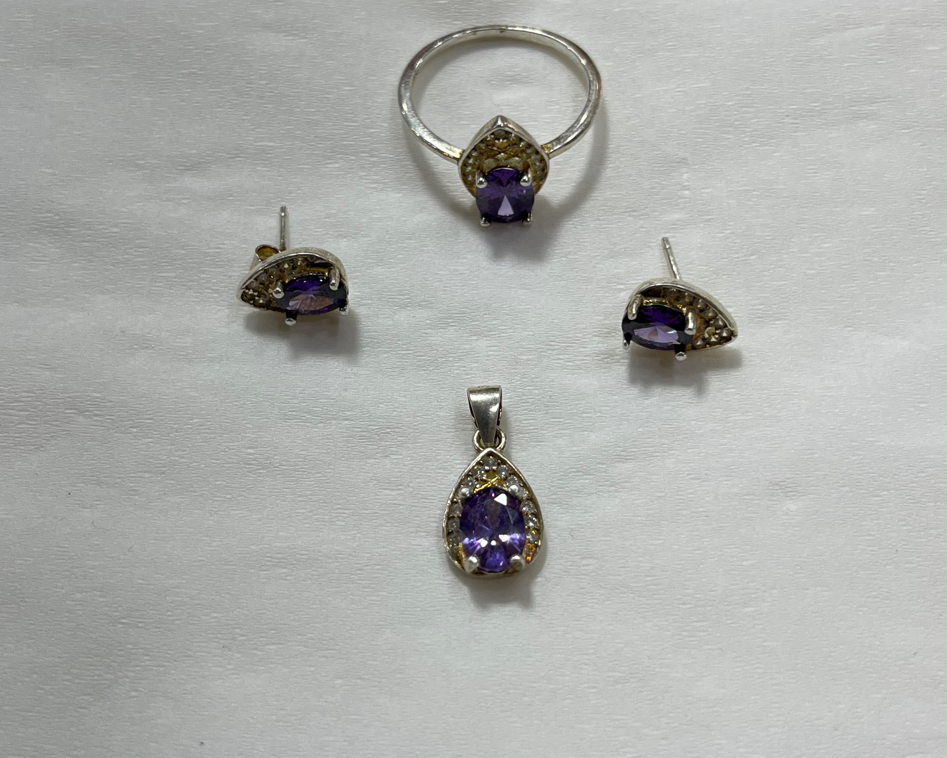 Zircon Stone Sterling Silver 925 Jewelry Set