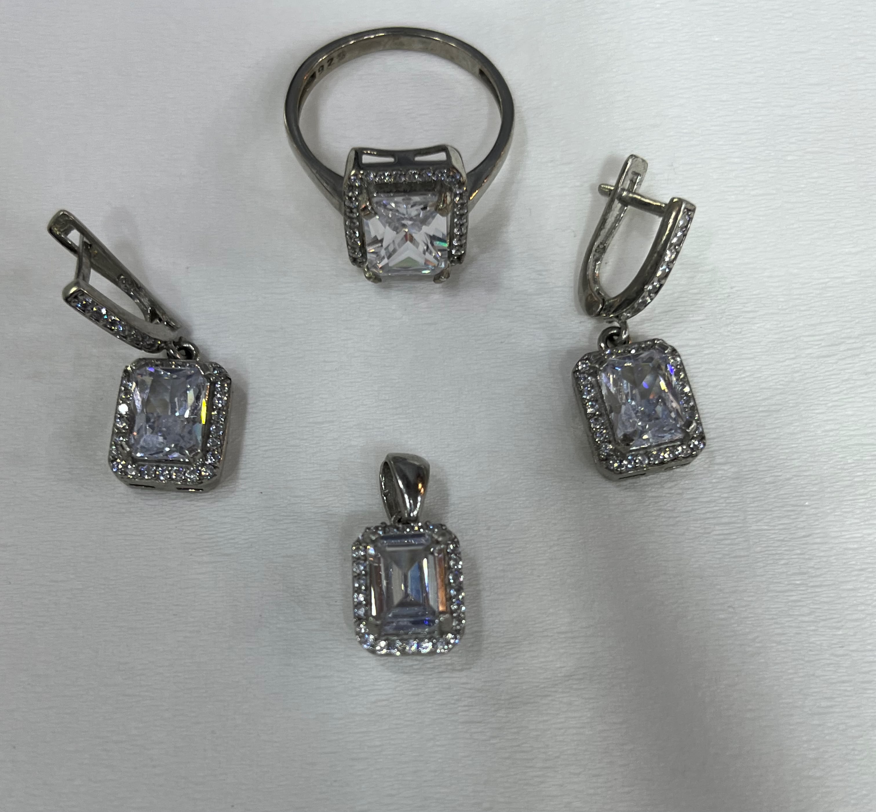 Zircon Stone Sterling Silver 925 Jewelry Set