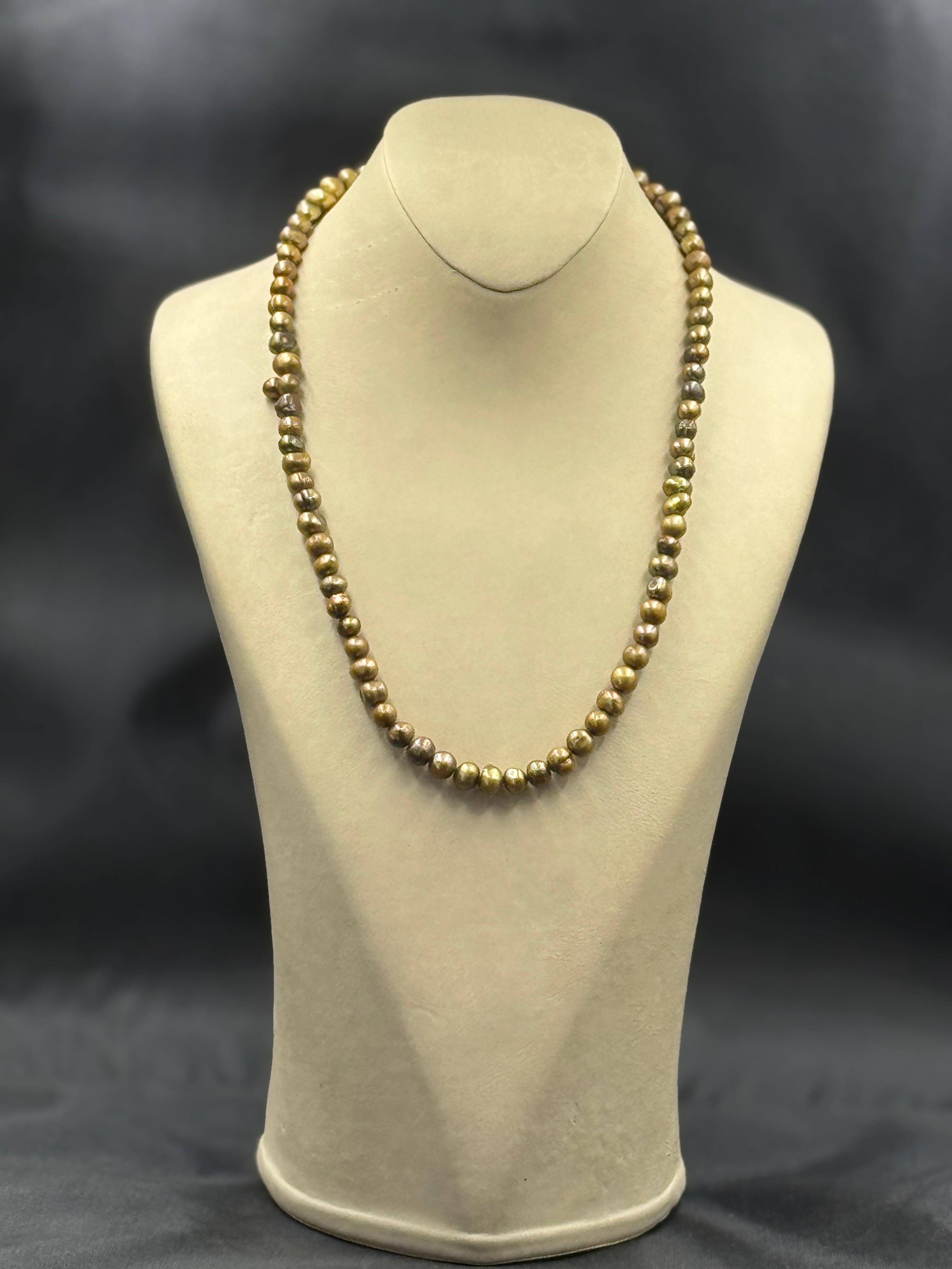 Golden Color Fresh Water Pearls Necklace
