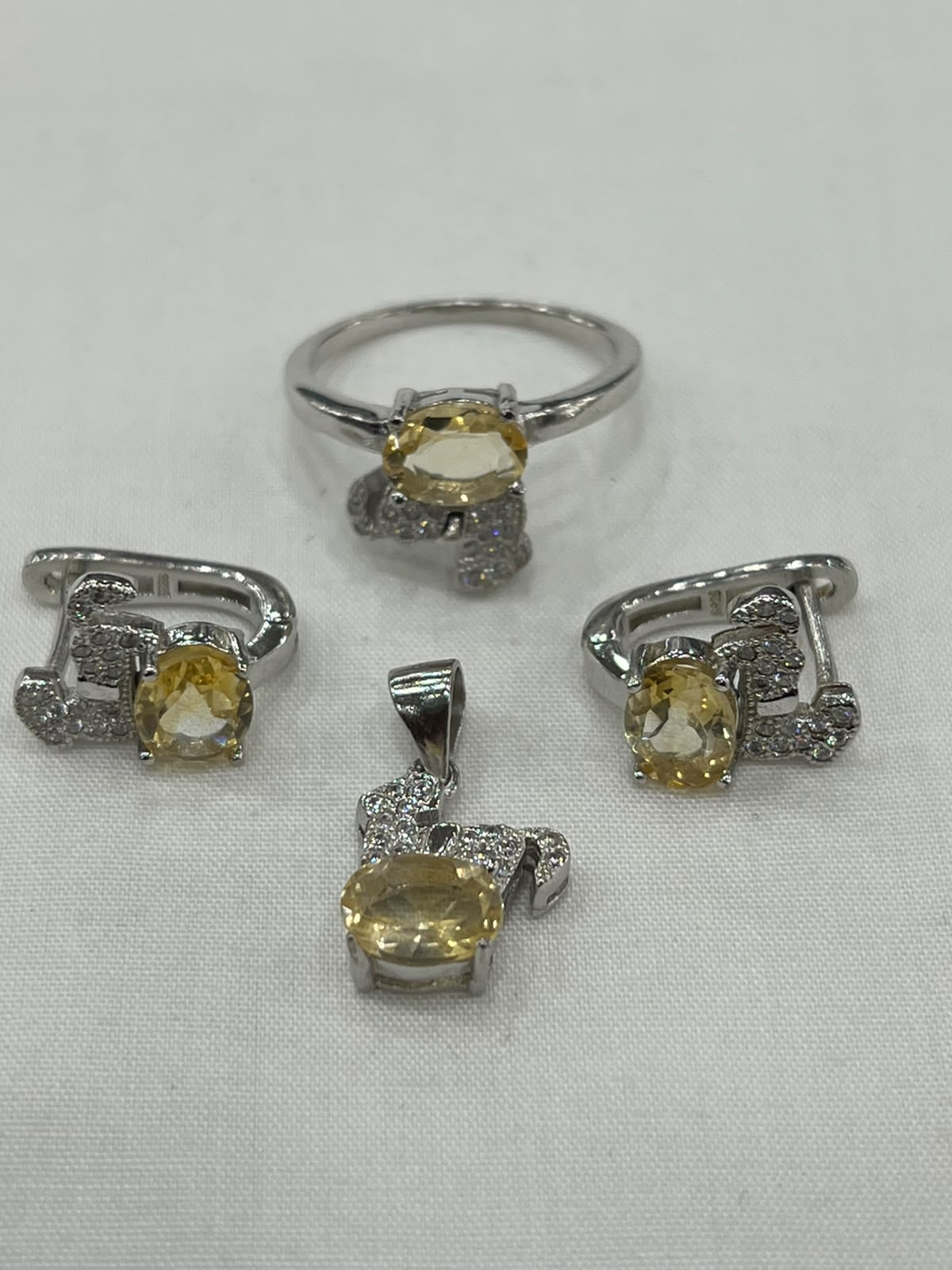 Zircon Stone Sterling Silver 925 Jewelry Set